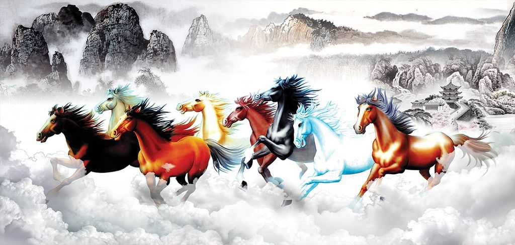 TRANH TREO TƯỜNG - TRANG TRÍ PHÒNG KHÁCH - CHỦ ĐỀ MÃ ĐÁO THÀNH CÔNG - KHỔ LỚN - MÃ JM-501