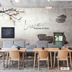 BST14 - TRANH DÁN TƯỜNG 3D NHÀ HÀNG, CAFE, GIẢI TRÍ - PHONG CÁCH HIỆN ĐẠI - KHỔ LỚN