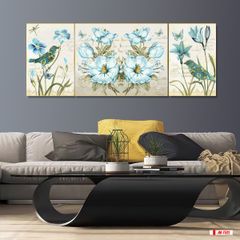 TRANH HOA TREO TƯỜNG PHÒNG KHÁCH - TRANH GHÉP BỘ 3 BỨC | MÃ JM-7522