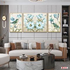 TRANH HOA TREO TƯỜNG PHÒNG KHÁCH - TRANH GHÉP BỘ 3 BỨC | MÃ JM-7522