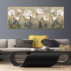TRANH HOA TREO TƯỜNG PHÒNG KHÁCH - TRANH GHÉP BỘ 3 BỨC | MÃ JM-7523