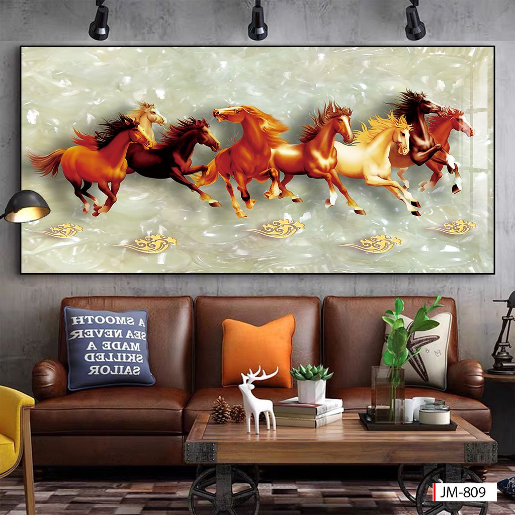 BST71 - TRANH TREO TƯỜNG - TRANG TRÍ PHÒNG KHÁCH - CHỦ ĐỀ MÃ ĐÁO THÀNH CÔNG - KHỔ LỚN