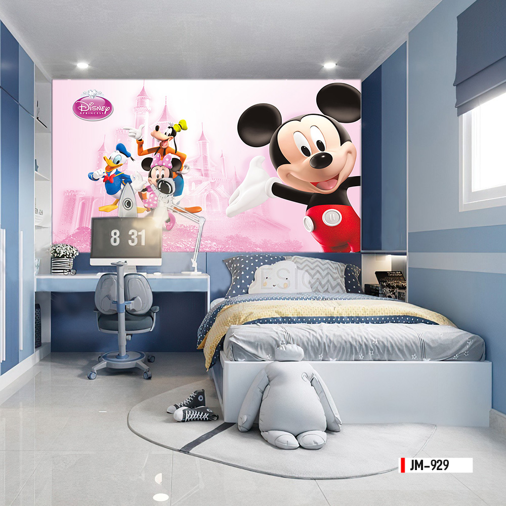 Tranh vải dán tường 3d phòng ngủ cho bé gái | Mã JM-929