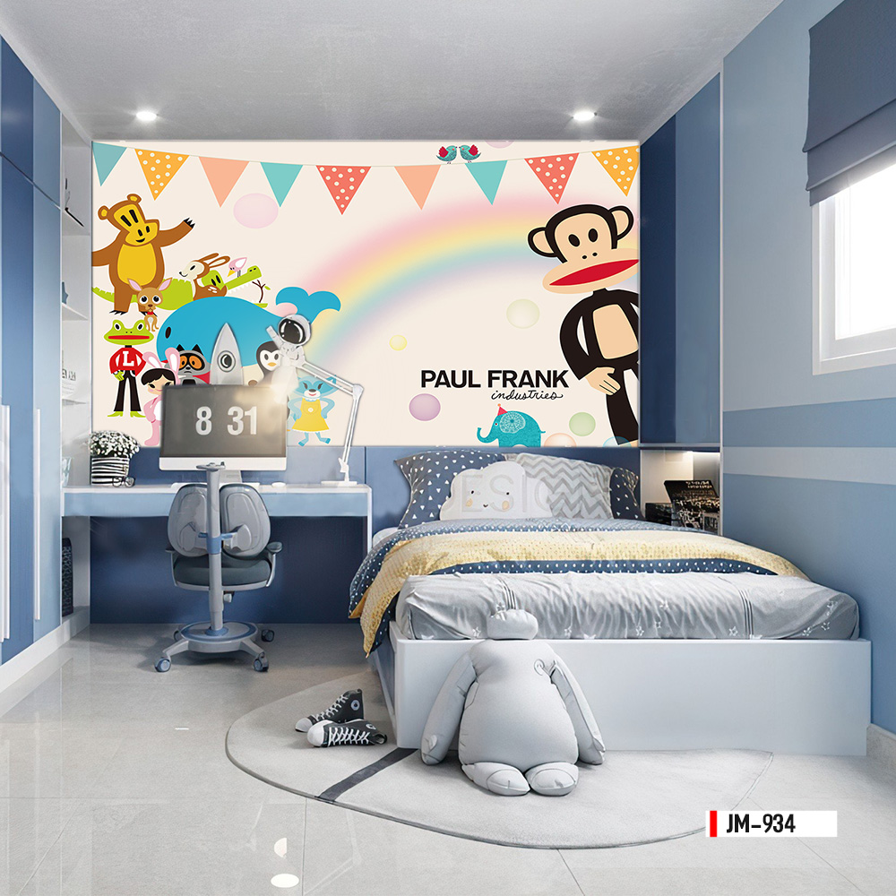Tranh vải dán tường 3d phòng ngủ cho bé gái | Mã JM-934