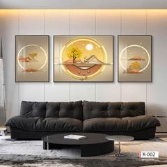 BST169 -TRANH PHONG THỦY 3D - TRANG TRÍ PHÒNG KHÁCH, SAU SOFA, PHÒNG NGỦ - CHỦ ĐỀ HIỆN ĐẠI HƯƠU TÀI LỘC