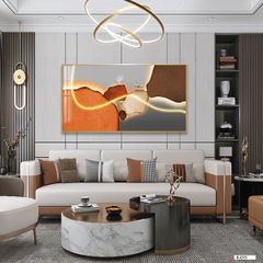 TRANH TREO TƯỜNG PHÒNG KHÁCH HIỆN ĐẠI - TRANH HƯƠU TÀI LỘC - KHỔ LỚN | K-019