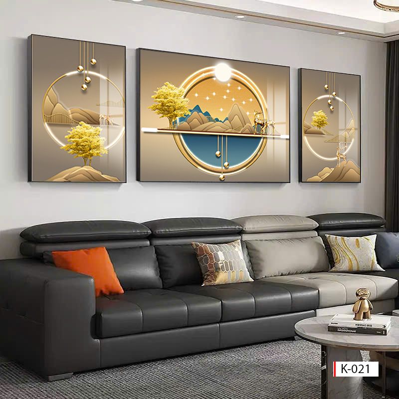 BST169 -TRANH PHONG THỦY 3D - TRANG TRÍ PHÒNG KHÁCH, SAU SOFA, PHÒNG NGỦ - CHỦ ĐỀ HIỆN ĐẠI HƯƠU TÀI LỘC
