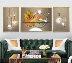TRANH TREO PHÒNG KHÁCH - TRANH HƯƠU TÀI LỘC - GHÉP BỘ NHIỀU BỨC | MÃ K-024