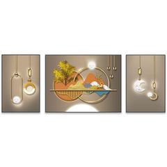TRANH TREO PHÒNG KHÁCH - TRANH HƯƠU TÀI LỘC - GHÉP BỘ NHIỀU BỨC | MÃ K-024
