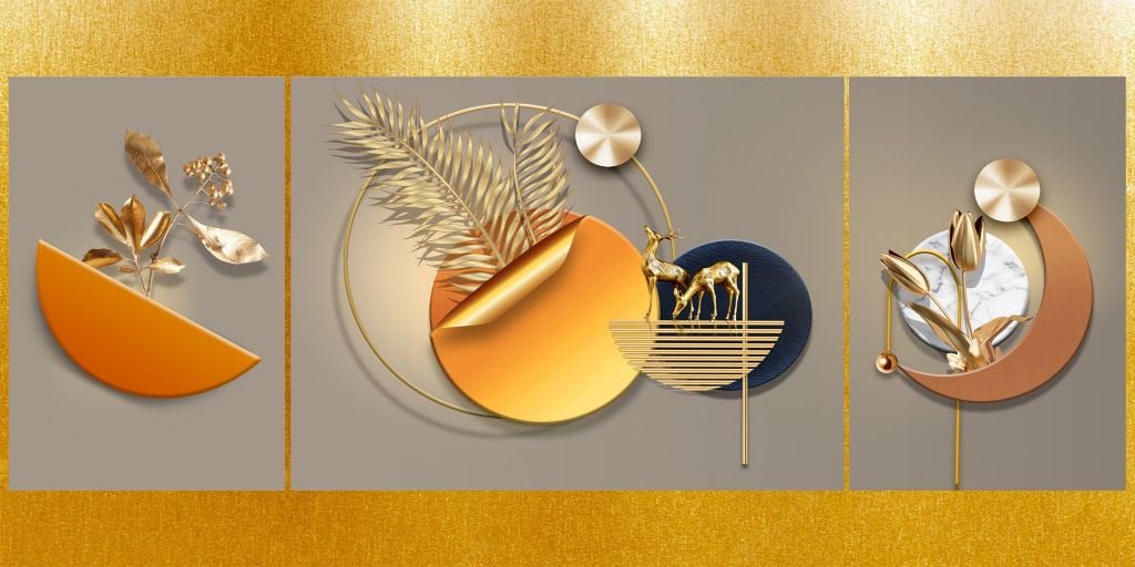 TRANH TREO TƯỜNG KHUNG HỢP KIM - TRANH TREO PHÒNG KHÁCH - TRANH HƯƠU TÀI LỘC - MÃ K-030