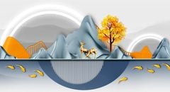 TRANH TREO TƯỜNG PHÒNG KHÁCH - TRANH HƯƠU TÀI LỘC - KHỔ LỚN | K-047