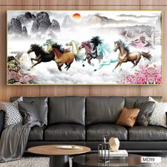 BST71 - TRANH TREO TƯỜNG - TRANG TRÍ PHÒNG KHÁCH - CHỦ ĐỀ MÃ ĐÁO THÀNH CÔNG - KHỔ LỚN