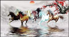 TRANH TREO TƯỜNG PHÒNG KHÁCH PHONG THỦY - TRANH MÃ ĐÁO THÀNH CÔNG | MÃ MD21