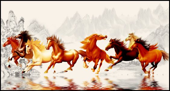 TRANH TREO TƯỜNG PHÒNG KHÁCH PHONG THỦY - TRANH MÃ ĐÁO THÀNH CÔNG | MÃ MD24