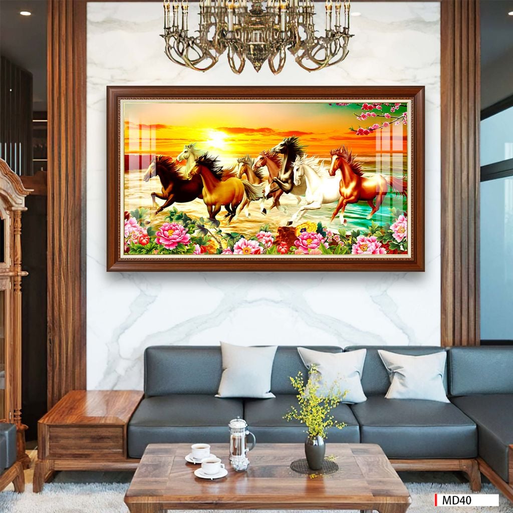 TRANH TREO TƯỜNG PHÒNG KHÁCH - TRANH MÃ ĐÁO THÀNH CÔNG KHỔ LỚN | MÃ MD40