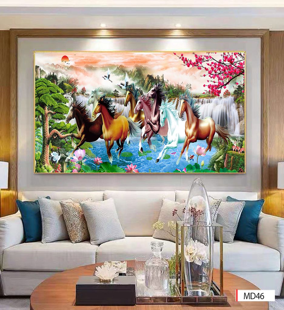 TRANH TREO TƯỜNG - TRANG TRÍ PHÒNG KHÁCH - CHỦ ĐỀ MÃ ĐÁO THÀNH CÔNG - MÃ MD46