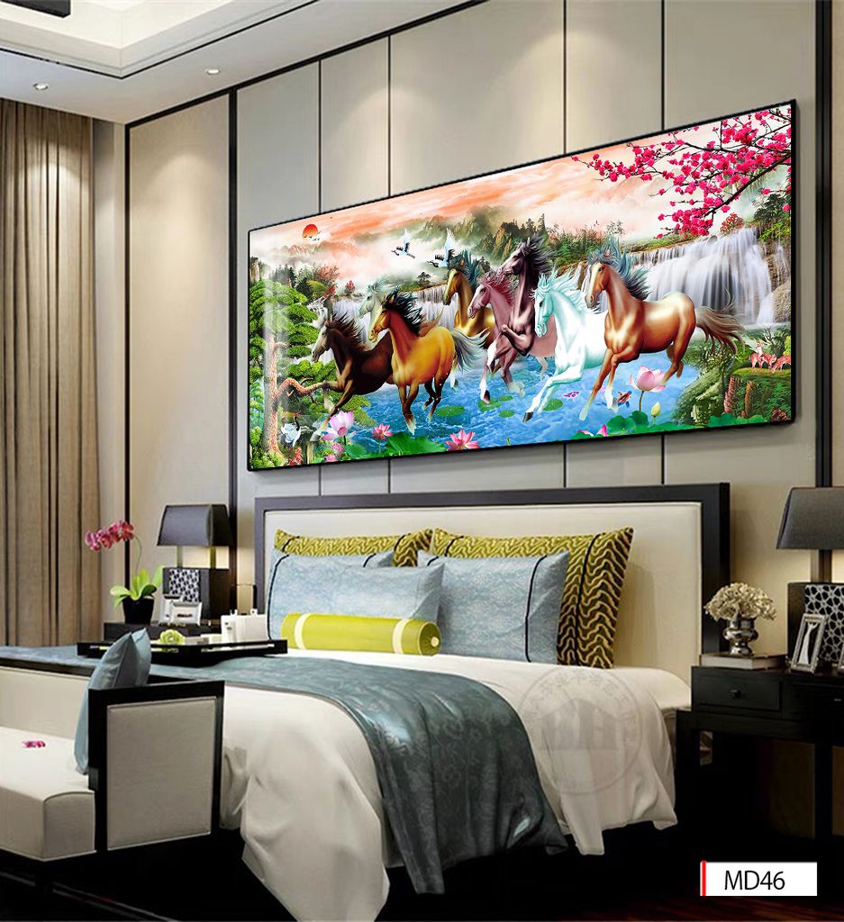 TRANH TREO TƯỜNG - TRANG TRÍ PHÒNG KHÁCH - CHỦ ĐỀ MÃ ĐÁO THÀNH CÔNG - MÃ MD46