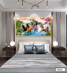 BST118 - TRANH TREO PHÒNG KHÁCH HIỆN ĐẠI - TRANH TRANG TRÍ - TRANH TREO TƯỜNG MÃ ĐÁO THÀNH CÔNG - KIỂU TRANH LIỀN KHỔ