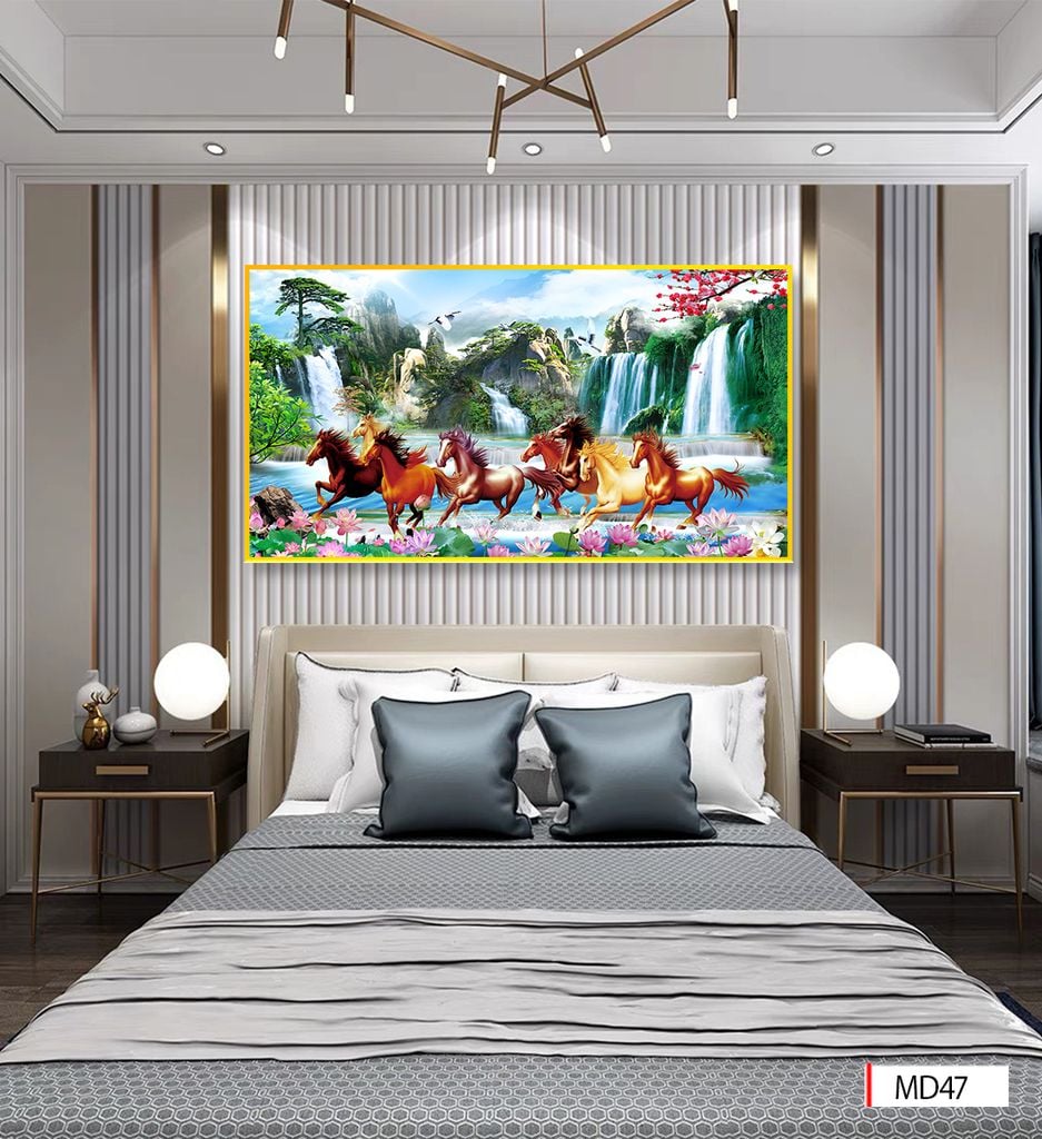 TRANH TREO TƯỜNG - TRANG TRÍ PHÒNG KHÁCH - CHỦ ĐỀ MÃ ĐÁO THÀNH CÔNG - MÃ MD47