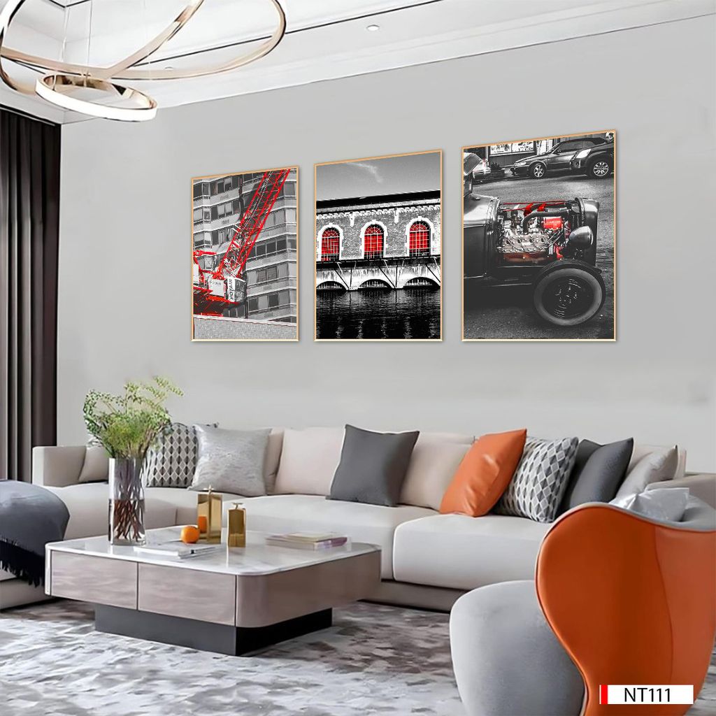 BST96 - TRANH TREO TƯỜNG - PHÒNG KHÁCH, SAU SOFA - CHỦ ĐỀ PHONG CẢNH CHÂU ÂU - GHÉP BỘ 3 BỨC