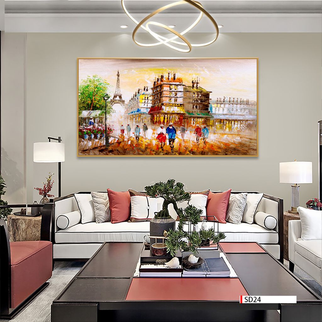 TRANH TREO TƯỜNG PHÒNG KHÁCH - TRANH PHONG CẢNH CHÂU ÂU CỔ ĐIỂN - KHỔ LỚN | MÃ SD24