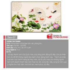 TRANH TREO TƯỜNG PHÒNG KHÁCH KHỔ LỚN - TRANH HOA SEN CÁ CHÉP | MÃ Sen-07