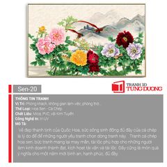 TRANH TREO TƯỜNG PHÒNG KHÁCH - TRANH TREO HOA MẪU ĐƠN - KHỔ LỚN | MÃ Sen-20