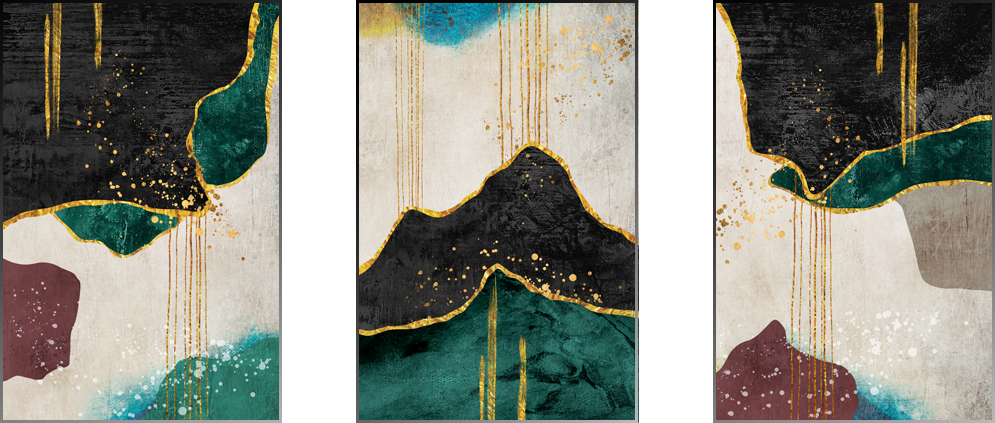 TRANH TREO TƯỜNG PHÒNG KHÁCH - TRANH HIỆN ĐẠI TRỪU TƯỢNG GHÉP BỘ 3 BỨC | MÃ SLH-2161