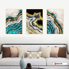 TRANH TREO TƯỜNG PHÒNG KHÁCH - TRANH HIỆN ĐẠI TRỪU TƯỢNG GHÉP BỘ 3 BỨC | MÃ SLH-2180