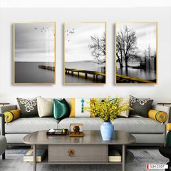 TRANH TREO PHÒNG KHÁCH GHÉP BỘ 3 BỨC - TRANH PHONG CẢNH THIÊN NHIÊN | MÃ SLH-2307