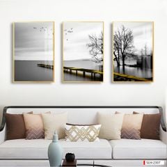 TRANH TREO PHÒNG KHÁCH GHÉP BỘ 3 BỨC - TRANH PHONG CẢNH THIÊN NHIÊN | MÃ SLH-2307