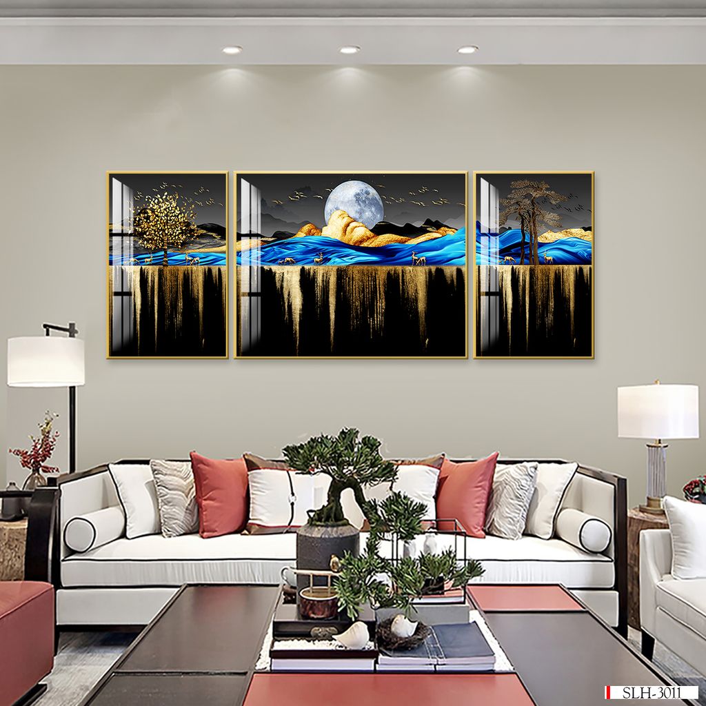 TRANH TREO PHÒNG KHÁCH HIỆN ĐẠI - TRANH GHÉP BỘ NHIỀU BỨC | MÃ SLH-3011