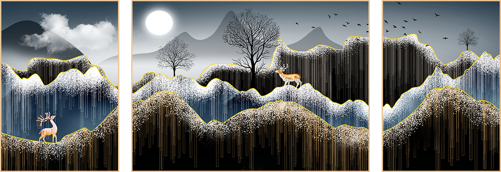 TRANH TREO TƯỜNG PHÒNG KHÁCH - TRANH HƯƠU TÀI LỘC | MÃ SLH-3014