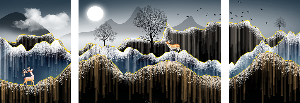 TRANH TREO TƯỜNG PHÒNG KHÁCH - TRANH HƯƠU TÀI LỘC | MÃ SLH-3014