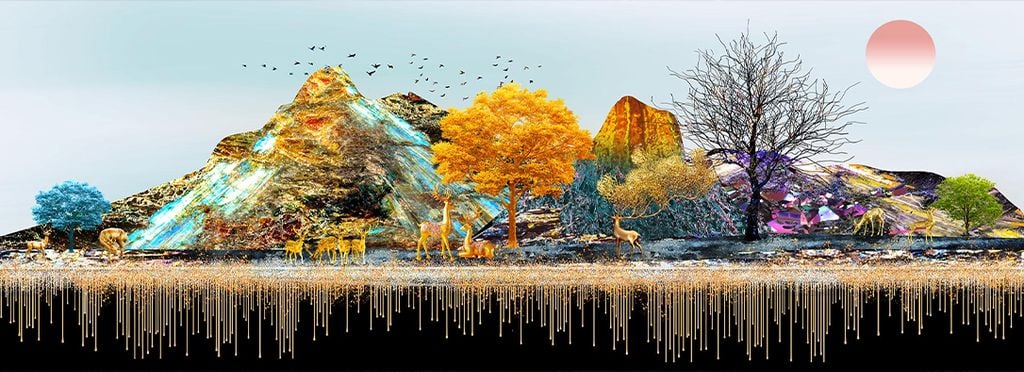 TRANH TREO PHÒNG KHÁCH HIỆN ĐẠI - TRANH GHÉP BỘ NHIỀU BỨC | MÃ SLH-3043