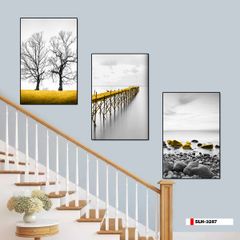 BST68 - TRANH TREO TƯỜNG - PHÒNG KHÁCH, SAU SOFA - CHỦ ĐỀ PHONG CẢNH THIÊN NHIÊN - GHÉP BỘ 3 BỨC