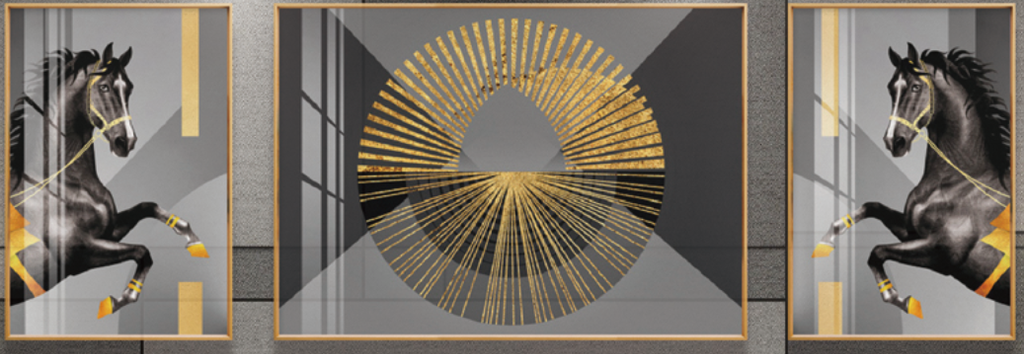 TRANH TREO PHÒNG KHÁCH HIỆN ĐẠI TRỪU TƯỢNG - TRANH GHÉP BỘ 3 BỨC | MÃ SLH-4001