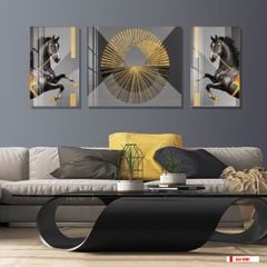 TRANH TREO PHÒNG KHÁCH HIỆN ĐẠI TRỪU TƯỢNG - TRANH GHÉP BỘ 3 BỨC | MÃ SLH-4001