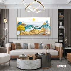 TRANH TREO PHÒNG KHÁCH PHONG THỦY - TRANH HƯƠU TÀI LỘC - KHỔ LỚN | Mã SLH-4121