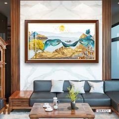TRANH TREO PHÒNG KHÁCH PHONG THỦY - TRANH HƯƠU TÀI LỘC - KHỔ LỚN | Mã SLH-4121