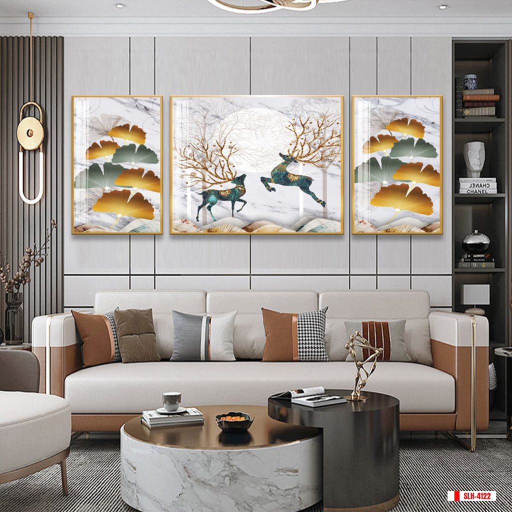 TRANH TREO TƯỜNG PHÒNG KHÁCH - TRANH HƯƠU TÀI LỘC | MÃ SLH-4122