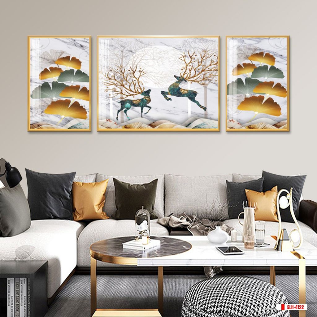 TRANH TREO TƯỜNG PHÒNG KHÁCH - TRANH HƯƠU TÀI LỘC | MÃ SLH-4122