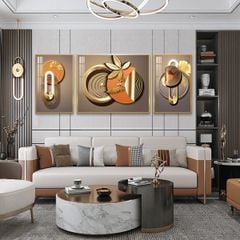 TRANH TREO TƯỜNG KHUNG HỢP KIM - TRANH TREO PHÒNG KHÁCH HIỆN ĐẠI TRỪU TƯỢNG | MÃ SLH-6040