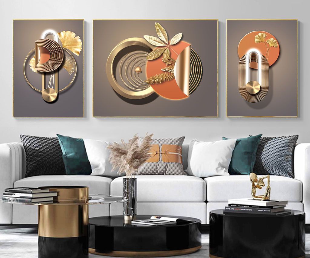 TRANH TREO TƯỜNG KHUNG HỢP KIM - TRANH TREO PHÒNG KHÁCH HIỆN ĐẠI TRỪU TƯỢNG | MÃ SLH-6040