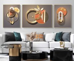 TRANH TREO TƯỜNG KHUNG HỢP KIM - TRANH TREO PHÒNG KHÁCH HIỆN ĐẠI TRỪU TƯỢNG | MÃ SLH-6040