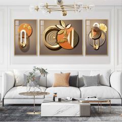 TRANH TREO TƯỜNG KHUNG HỢP KIM - TRANH TREO PHÒNG KHÁCH HIỆN ĐẠI TRỪU TƯỢNG | MÃ SLH-6040