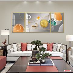 TRANH TREO PHÒNG KHÁCH HIỆN ĐẠI TRỪU TƯỢNG - TRANH GHÉP BỘ 3 BỨC | MÃ SLH-6075