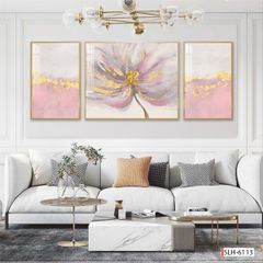 BST142 - TRANH TREO TƯỜNG KHUNG HỢP KIM TITAN - TRANG TRÍ PHÒNG KHÁCH, SAU SOFA - CHỦ ĐỀ HIỆN ĐẠI TRỪU TƯỢNG - GHÉP BỘ 3 BỨC