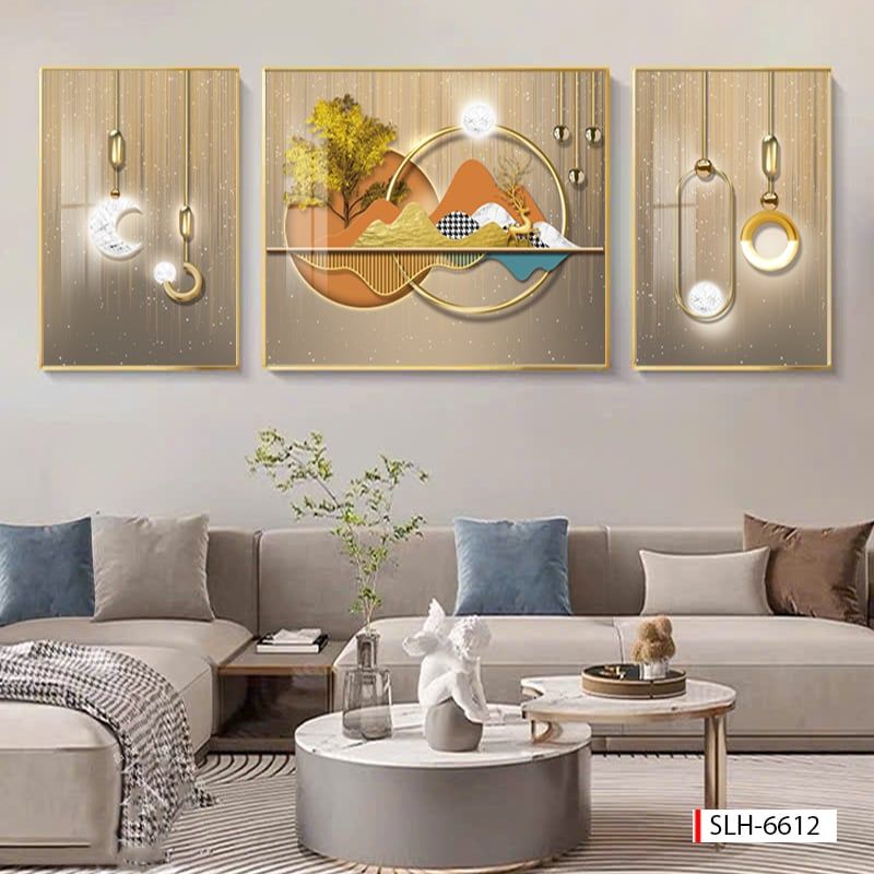 BST171 -TRANH PHONG THỦY 3D - TRANG TRÍ PHÒNG KHÁCH, SAU SOFA, PHÒNG NGỦ - CHỦ ĐỀ HIỆN ĐẠI HƯƠU TÀI LỘC