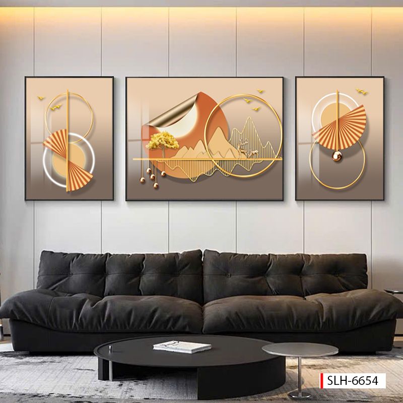 BST171 -TRANH PHONG THỦY 3D - TRANG TRÍ PHÒNG KHÁCH, SAU SOFA, PHÒNG NGỦ - CHỦ ĐỀ HIỆN ĐẠI HƯƠU TÀI LỘC